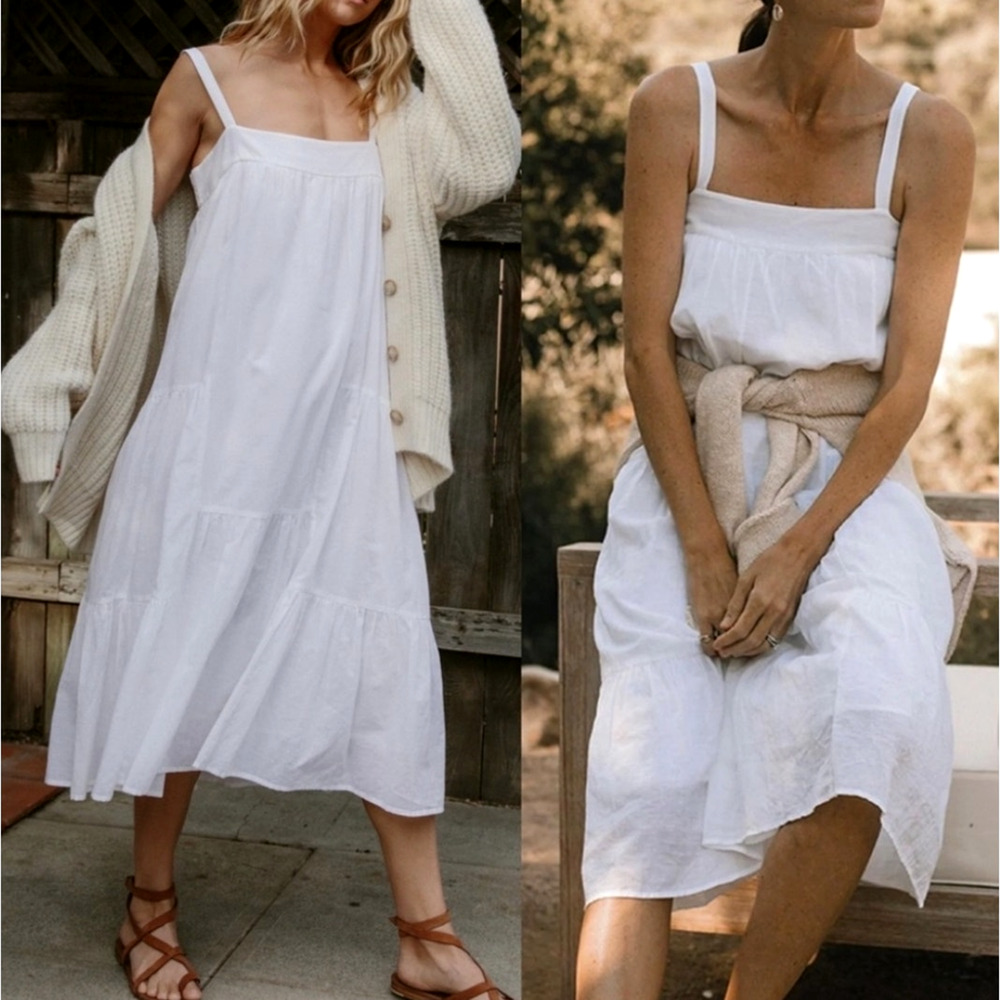 Jenni Kayne XL Cotton & Linen Summer Dress $325 Midi Coastal Luxury NWT - Picture 7 of 16